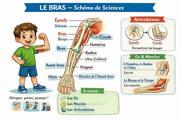 photo  Schéma éducatif du bras quiz