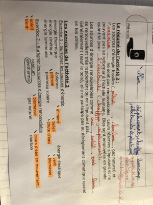 Photo d'un cours de  Sources d'énergie et environnement