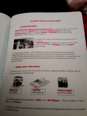 Photo d'un cours de  Système scolaire d'un jeune anglais