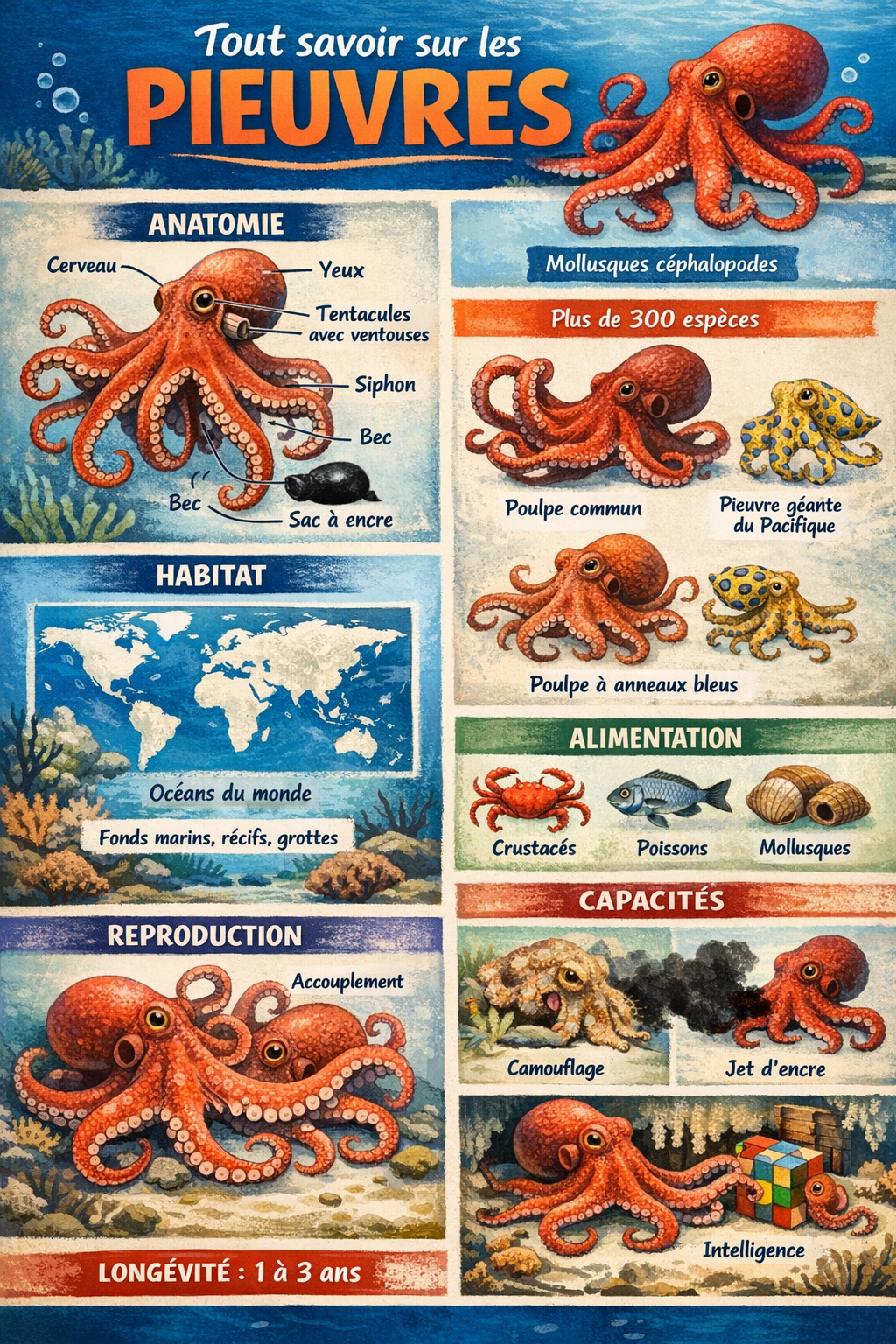 Photo d'un cours de  Tout savoir sur les pieuvres