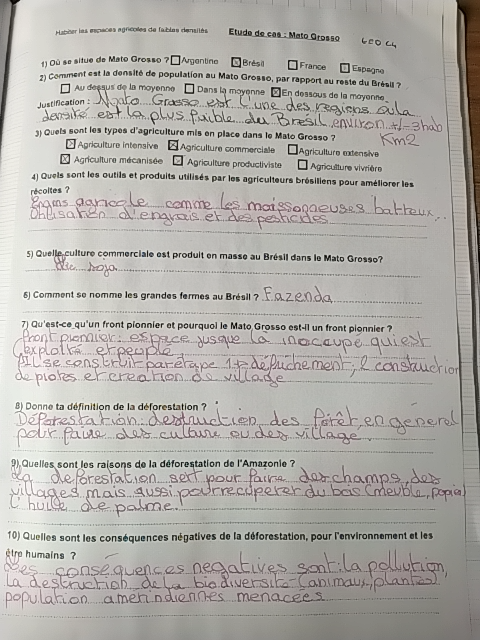 Photo d'un cours de  Étude de cas : Mato Grosso