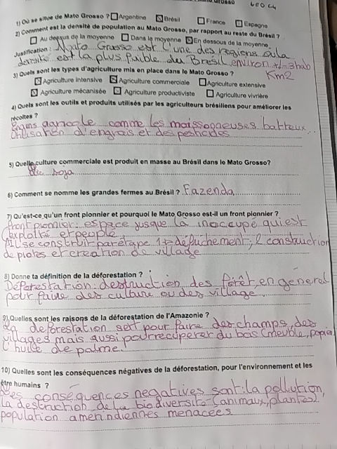 Photo d'un cours de  Étude du Mato Grosso Brésil
