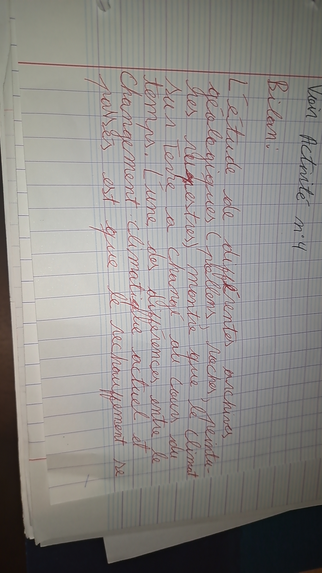 Photo d'un cours de  Étude Géologique des Sédiments