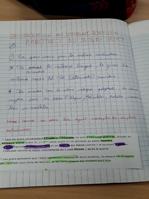 Photo d'un cours de  Unité culturelle du monde grec