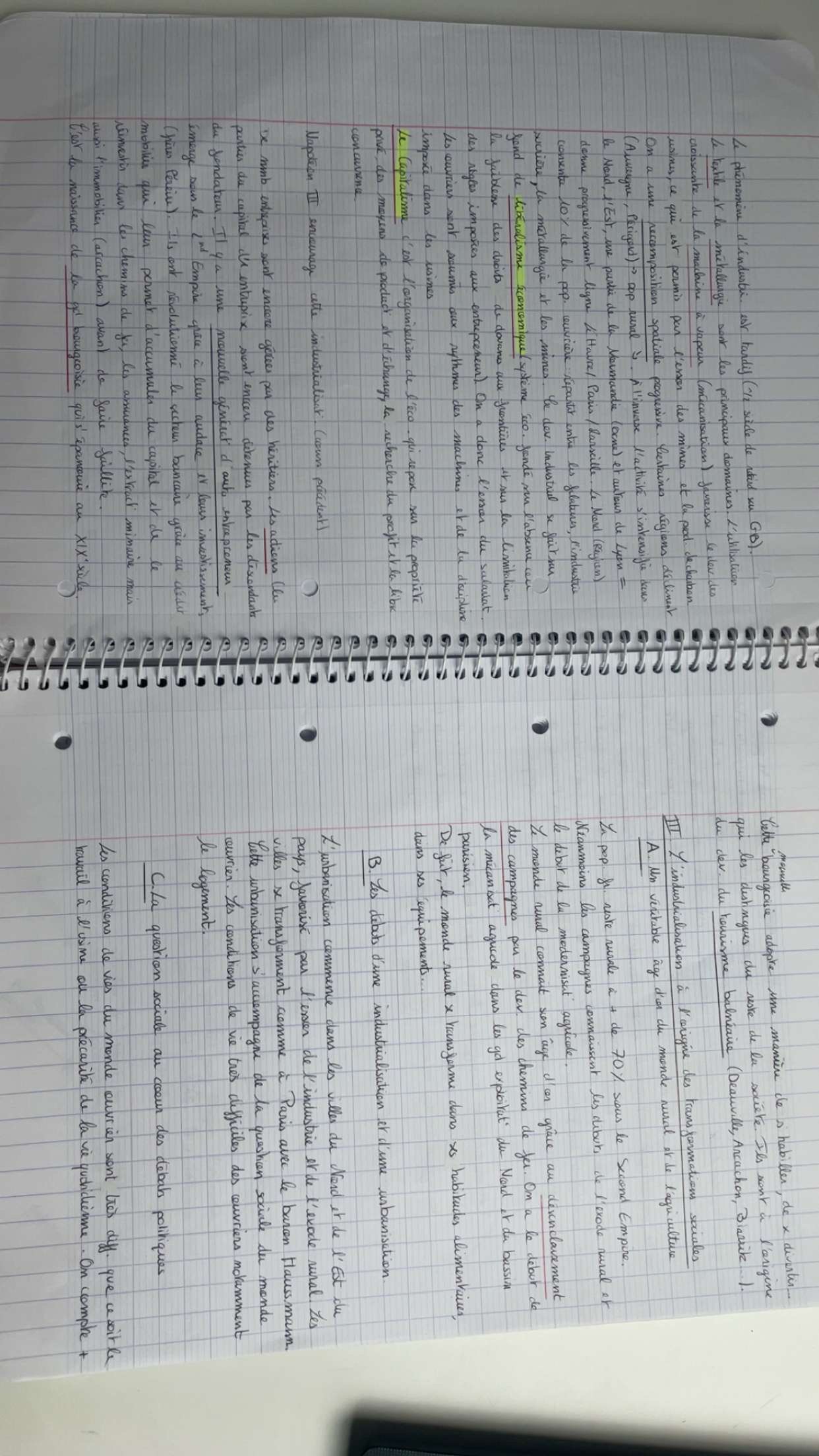 Photo d'un cours de  Urbanisation et Industrialisation au XIXe