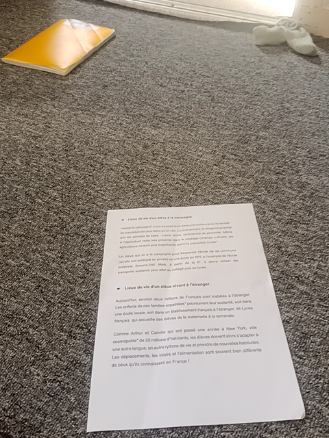 Photo d'un cours de  Vie d'un élève : campagne et étranger