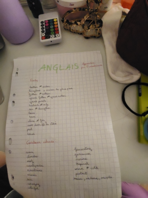 Photo d'un cours de  Vocabulaire Anglais : Fruits et Couleurs