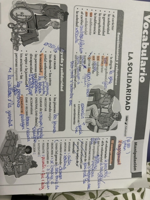 Photo d'un cours de  Vocabulaire Espagnol : La Solidarité