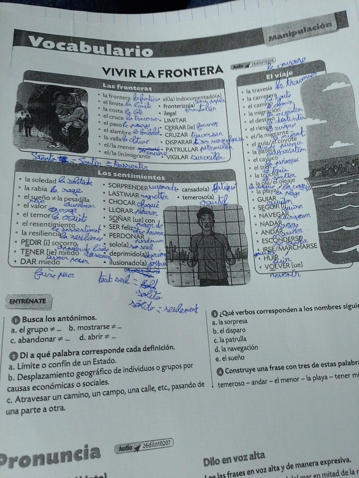 Photo d'un cours de  Vocabulaire Espagnol : Vivre la Frontière