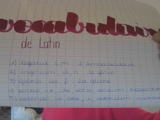 Photo d'un cours de  Vocabulaire Latin de Base