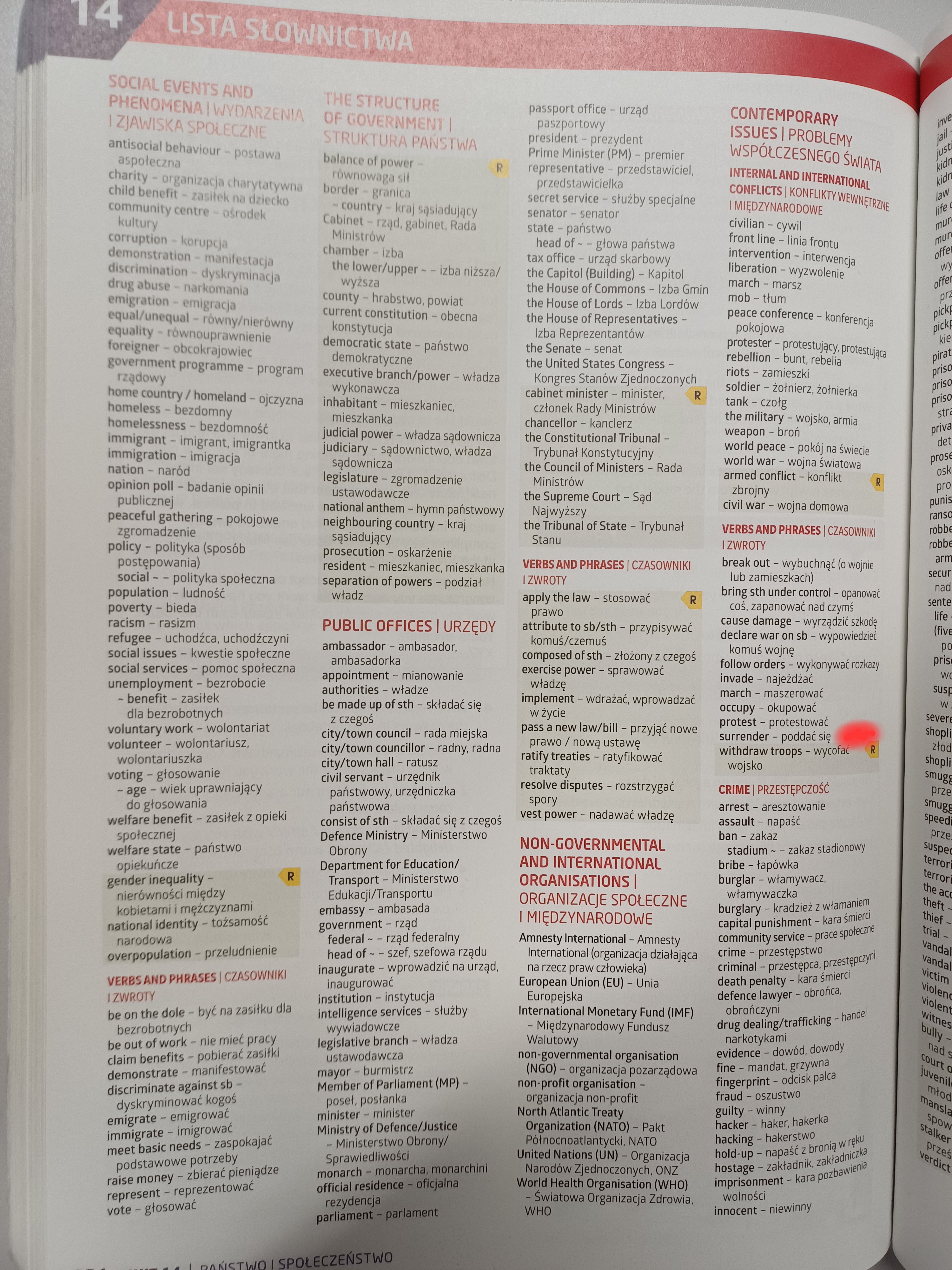 Photo d'un cours de  Vocabulaire Social et Politique