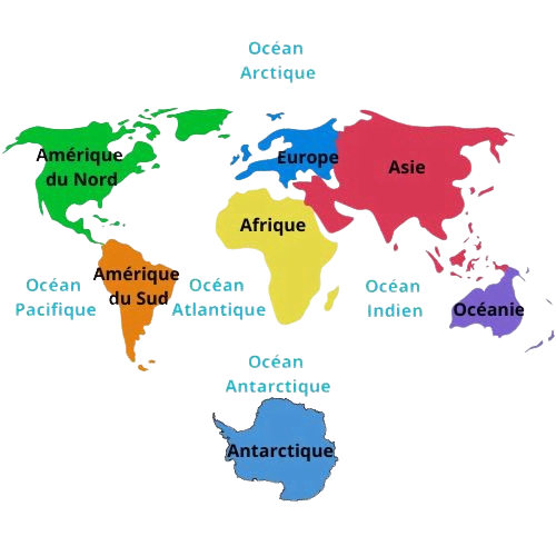 photo de Carte-des-continents-et-océans pour faire un quiz