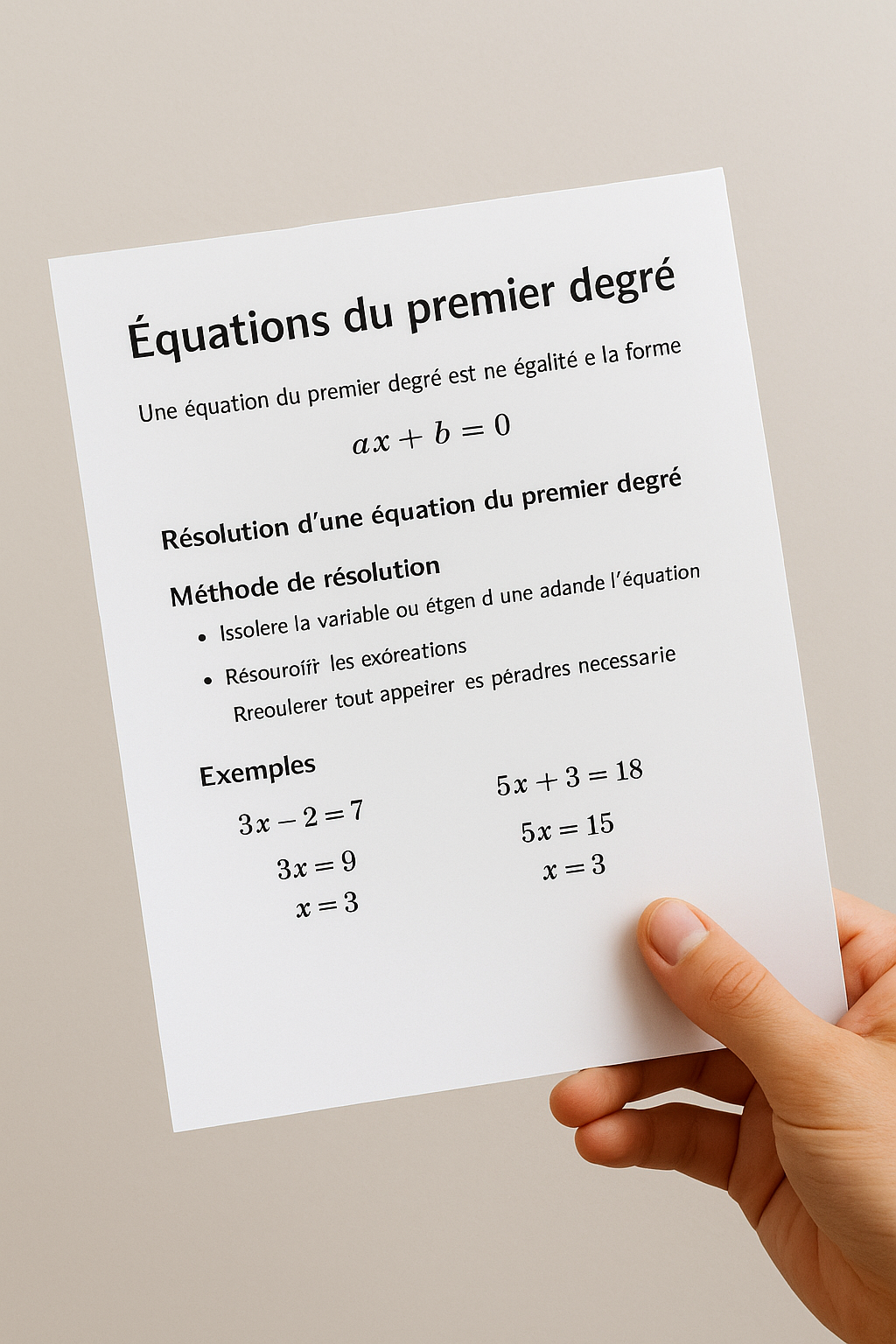photo de Équations-du-premier-degré pour faire un quiz