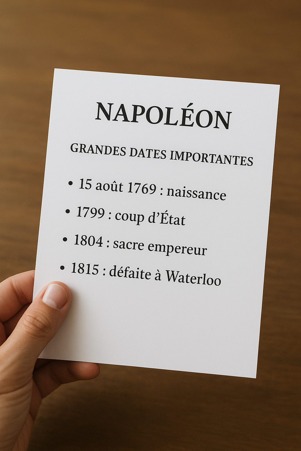 photo de Napoléon-:-Dates-Clés-Importantes pour faire un quiz
