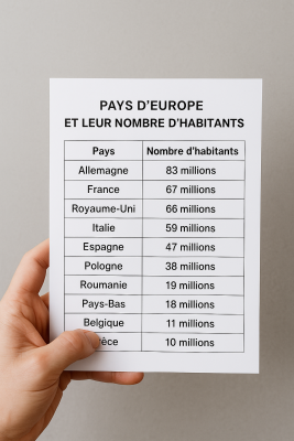 photo  Population des pays européens quiz