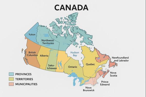 photo  Carte des divisions du Canada quiz