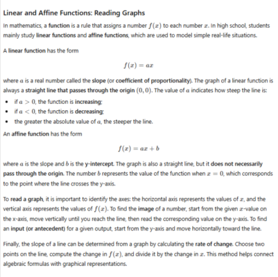 photo  Linear and Affine Functions Guide quiz