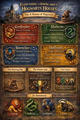 photo  Overview of Hogwarts Houses quiz