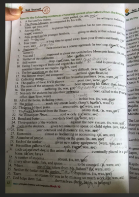 photo  English Grammar Verb Exercise quiz